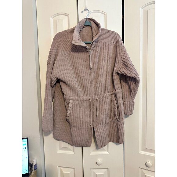 Womens FLX Commuter Sweater Jacket Ribbed Zip-Up Lilac Bellflower XL‎ - Picture 2 of 8